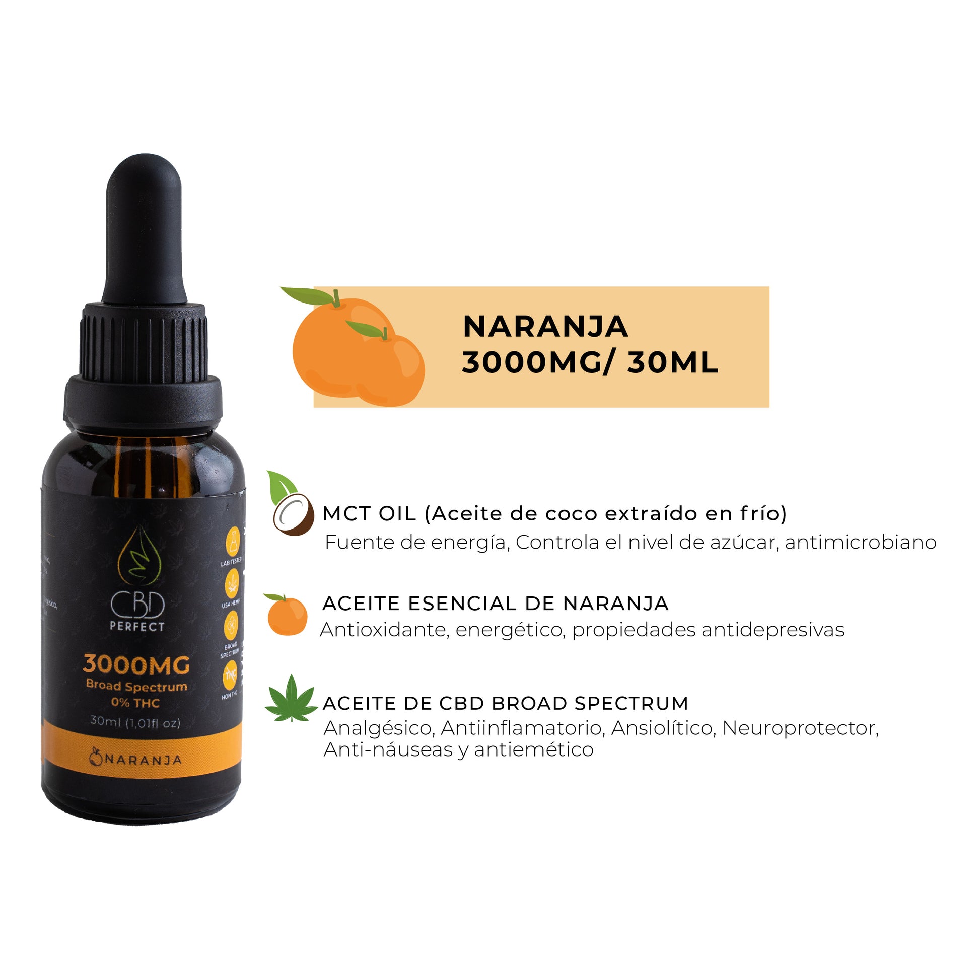 Aceite de CBD 3000 MG - Naranja