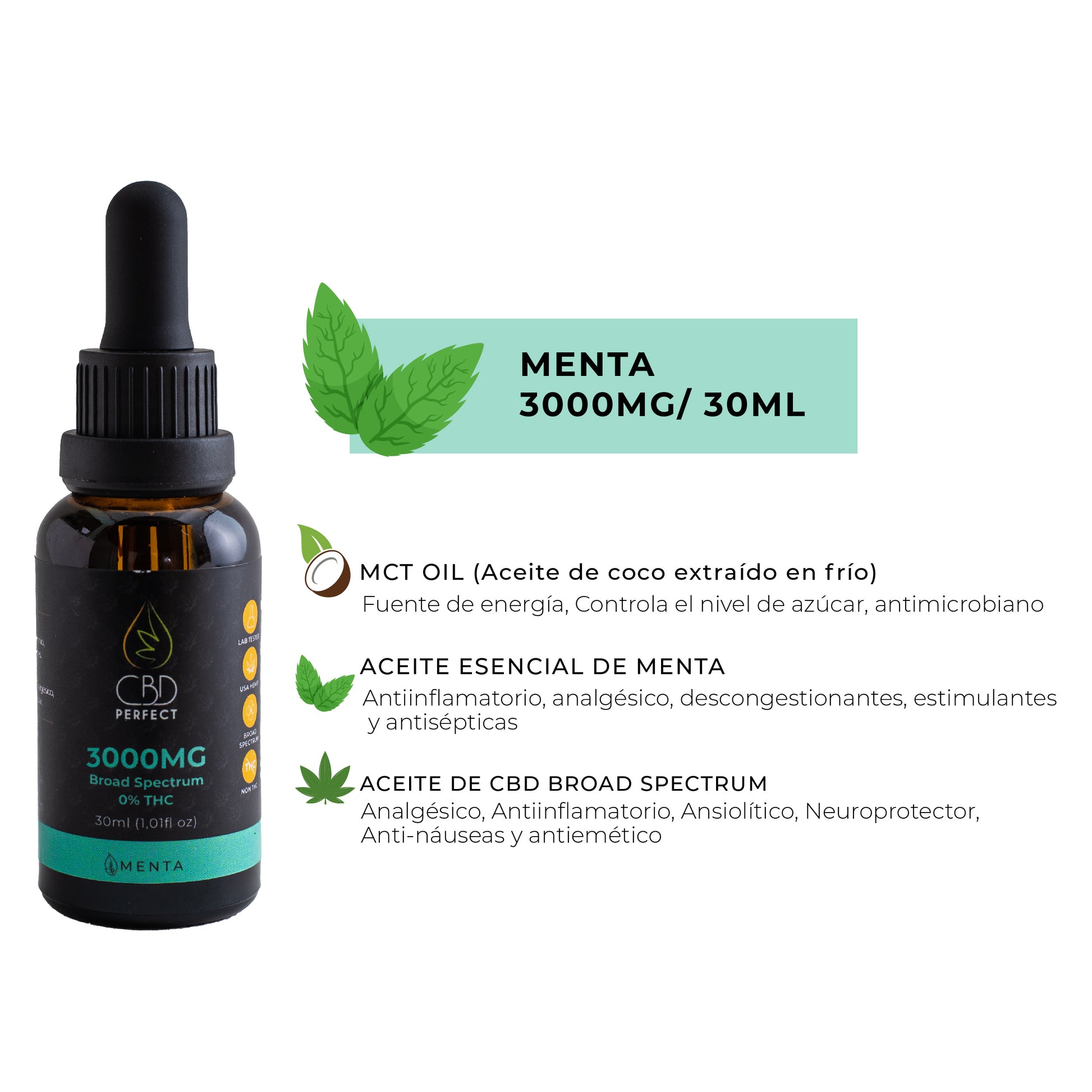 Aceite de CBD 3000 MG - Menta